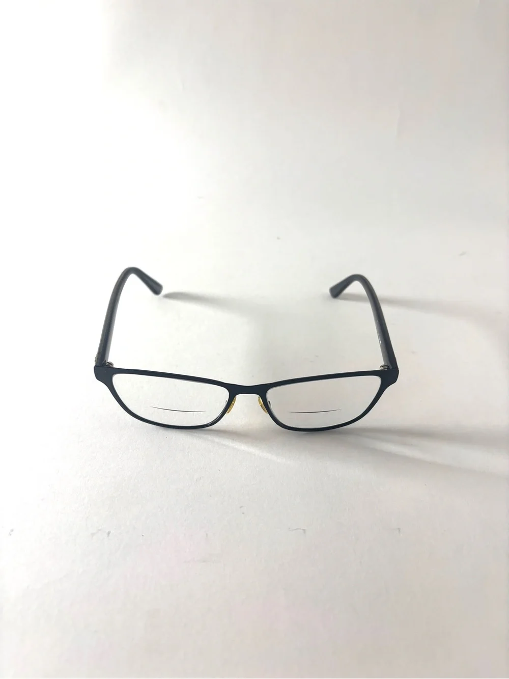 Gucci Black Rectangle Glasses with Gold Nose Bridge